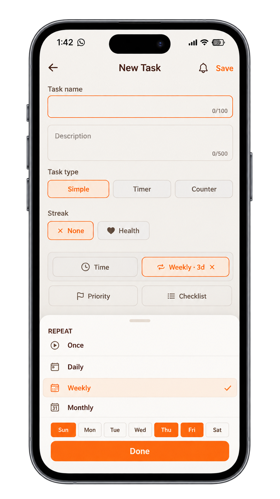 Repeating tasks